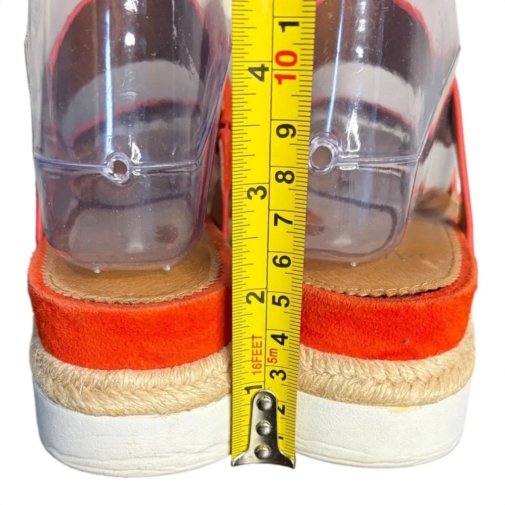 Franco Sarto Orange Cappy Sandals Platform Espadrille Women's Size 6.5M